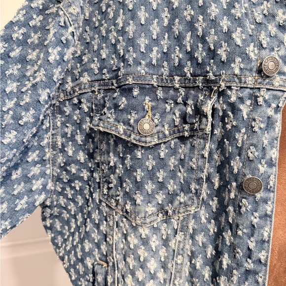 Jaded London Distressed Denim Jacket | Textured Oversized Jean Jacket - Picture 5 of 10